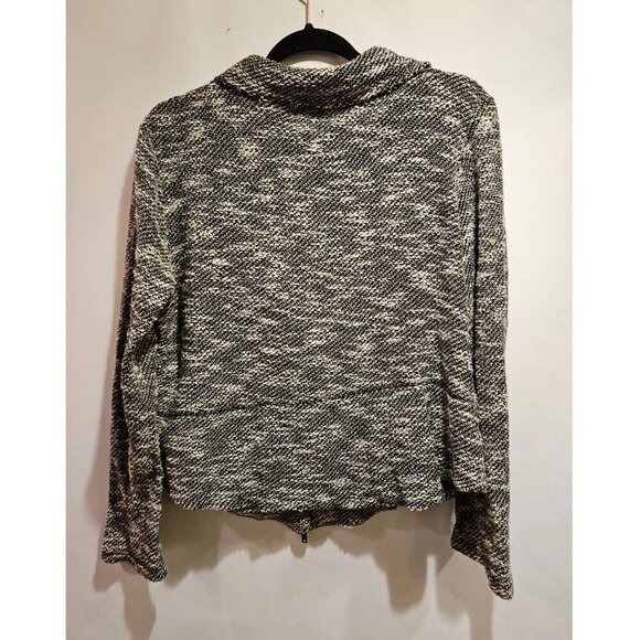 Anthropologie Saturday Sunday Tweed Marled Long Sleeve Moto Jacket Zip Up Large - Picture 3 of 7